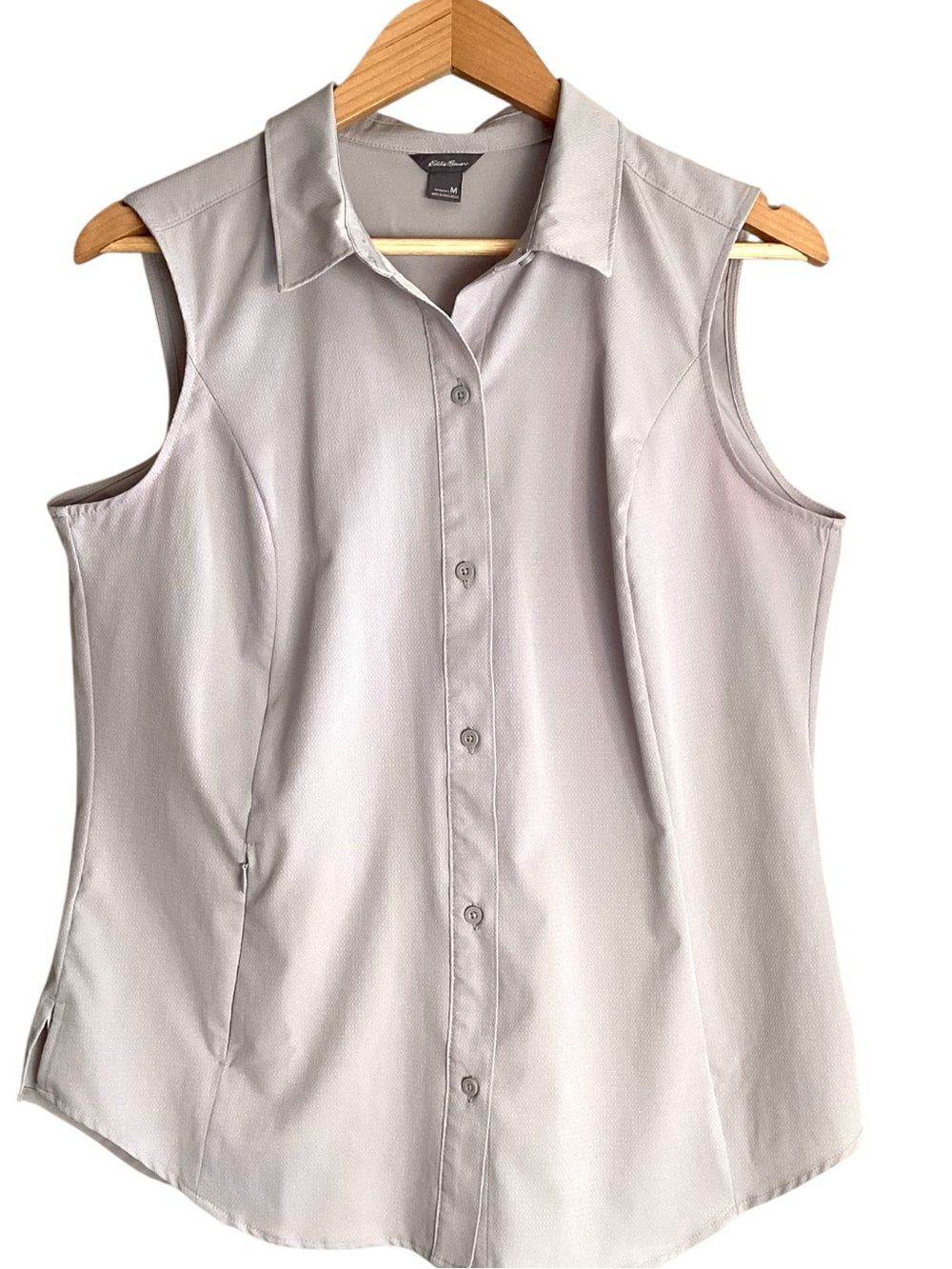 Eddie Bauer Sleeveless Tech Shirt Light Grey Stretch Medium